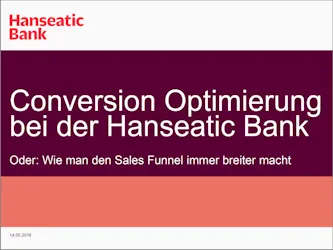 Screenshot einer präsentation: Gastvortrag zum Thema "Conversion Optimierung und User Experience" vor Studenten der Fresenius Hochschule