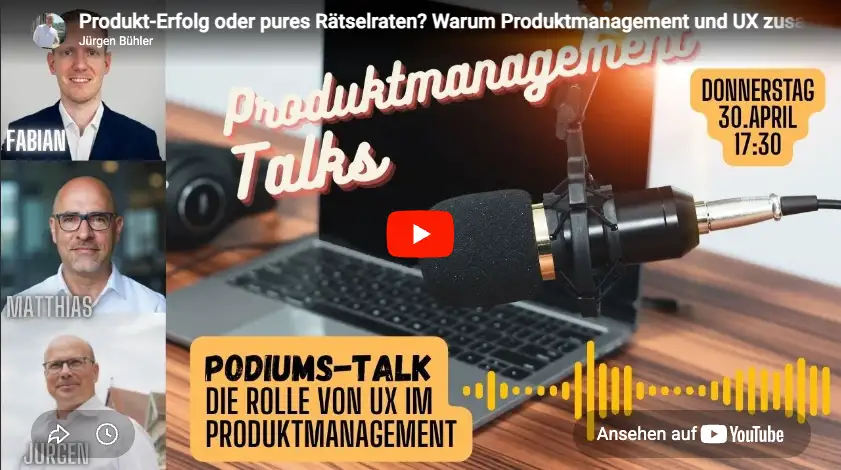 Screenshot vom Produktmanagement-Talk auf Youtube